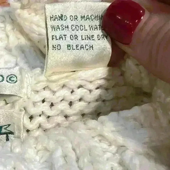 Vintage Emerald Isle Hand Knitted Floral Sweater Size Small Oversized 90s Granny - Picture 7 of 8